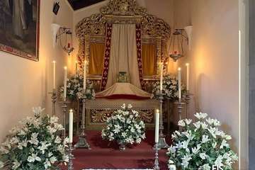 Lirios blancos en el Monumento de la iglesia de La Concepción (Telde)/FJS Fotografía.